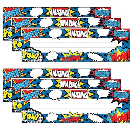 Teacher Created Resources Superhero Flat Name Plates, 36 Pieces, PK6 TCR5588